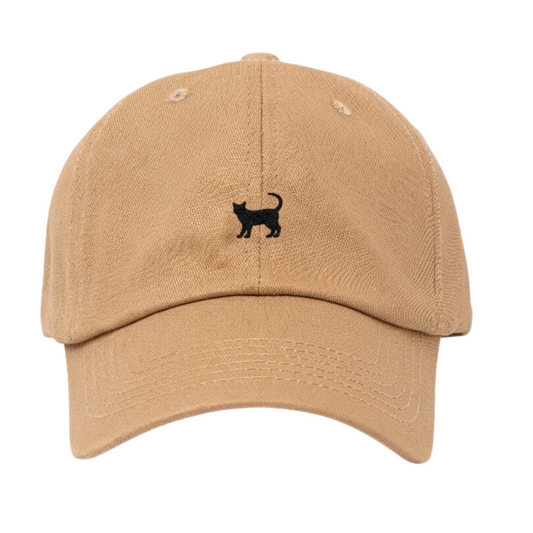 Gorra Beige Gato Negro Bordada | Teil